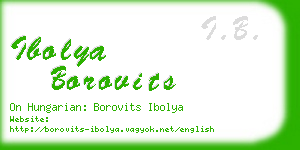 ibolya borovits business card